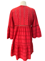 Bash red 3/4 sleeve short dress size UK12/US8