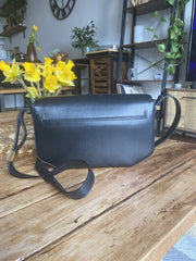 De Mellier black leather crossbody small bag