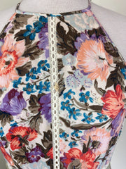 Rebecca Taylor multicoloured floral print 100% cotton dress size UK12/US8