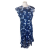 Elie Tahari navy & white lace short sleeve dress size UK14/US10