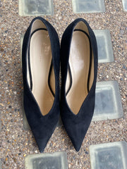 Celine black suede pointy toe heels size UK6.5/US8.5