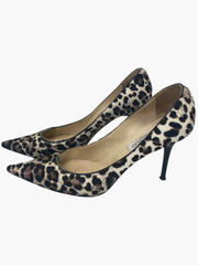 Jimmy Choo brown leopard print pony hair heels size UK6.5/US8.5