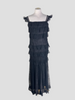 Christian Dior black lace sleeveless long evening dress size UK10/US6