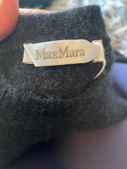 Max Mara black wool & camel blend long sleeve fringe jumper size UK8/US4