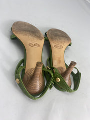 Tod`s green leather sandals size UK3.5/US5.5