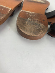 Celine black leather flat sandals size UK6/US8