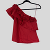 Saloni red one shoulder cotton blend top size UK6/US2