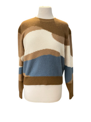 Theory brown & cream 100% cashmere jumper size UK8/US4