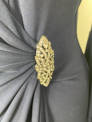 Ralph Lauren navy long sleeve evening dress size UK12/US8