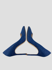 Manolo Blahnik blue denim heels size UK6/US8