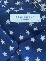 Equipment navy star print 100% silk blouse size UK12/US8