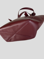 V By Townsley burgundy leather small tote handbag