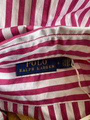 Polo Ralph Lauren pink & white 100% cotton long sleeve dress size UK10/US6