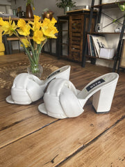 MSGM white leather open toe heels size UK5/US7