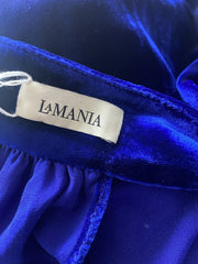 La Mania navy velvet sleeveless drape size UK10/US6