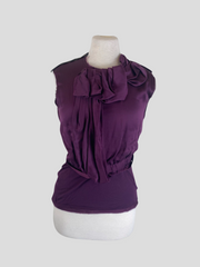 Lanvin burgundy sleeveless top size UK8/US4
