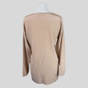 Vince peach 100% silk long sleeve top size UK6/US2