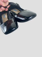 Prada black patent leather heels size UK7/US9