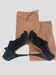 Alaia black suede open toe heels size UK6/US8