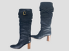 Chloe black grained leather boots size UK7/US9