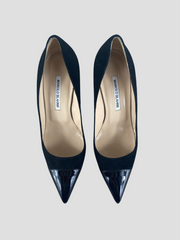 Manolo Blahnik black suede heels size UK5.5/US7.5