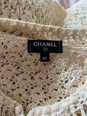 Chanel cream cotton blend cardigan size UK12/US8