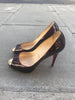 Christian Louboutin brown print patent leather heels size UK6.5/US8.5