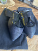 Giorgio Armani black pleated leather heels size UK7/US9