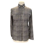 Etro black & grey 100% silk blouse size UK6/US2