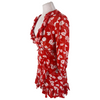 Rixo red & white 100% silk 3/4 sleeve dress size UK8/US4