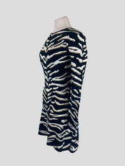 Hayley Menzies black white gold long sleeve dress size UK8/US4