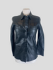 Maje black 100% leather long sleeve shirt size UK6/US2