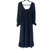 Proenza Schouler black 100% silk long sleeve midi dress size UK8/US4