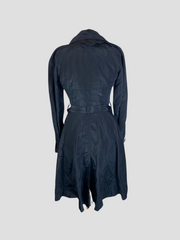 Dolce & Gabbana black belted viscose blend coat size UK8/US4