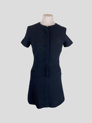 Goat black 100% wool short sleeve dress size UK8/US4