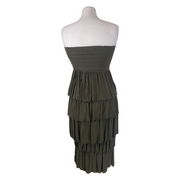 Anna Valentine khaki sleeveless drape dress size UK8/US4