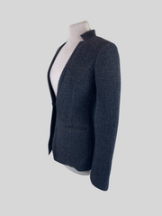 Emporio Armani grey virgin wool blend long sleeve jacket size UK8/US4