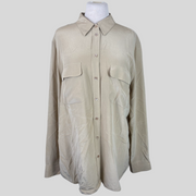 Equipment beige 100% silk shirt size UK14/US10