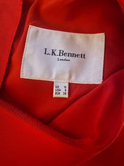L.K. Bennett red short sleeve midi dress size UK10/US6