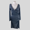 Diane Von Furstenberg grey 100% wool drape dress size UK12/US8