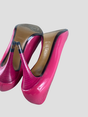 Fendi pink patent leather heels size UK6/US8
