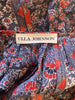 Ulla Johnson navy & burgundy 100% silk blouse size UK12/US8