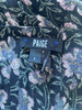 Paige green & black floral print 100% silk blouse size UK12/US8