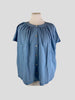 Jenni Kayne blue cotton & linen short sleeve top size UK8/US4