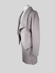 Stefania Carrera grey virgin wool skirt suit size UK10/US6
