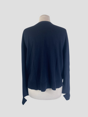 Celine navy wool & mulberry silk blend long sleeve jumper size UK8/US4