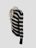 Chanel black & beige striped cashmere blend bow cardigan size UK12/US8