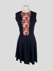 Gambattista Valli black & orange sleeveless dress size UK8/US4