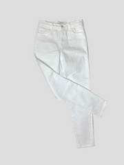 J.Brand white cotton blend slim cropped jeans size UK8/US4