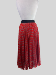 Maje red print drape midi skirt size UK12/US8